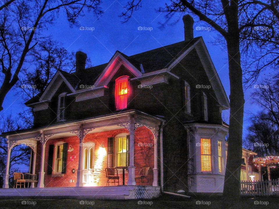 Old house at night