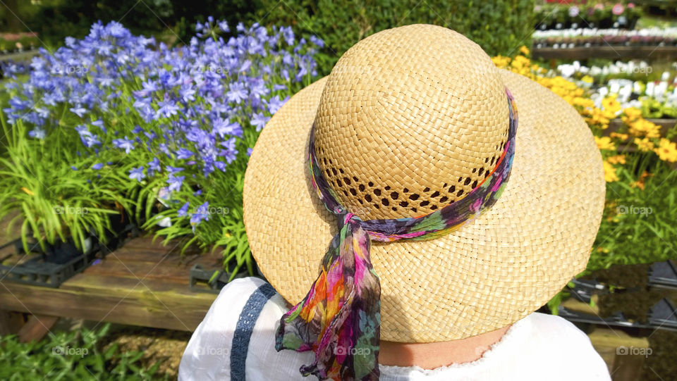 Woman. Straw hat