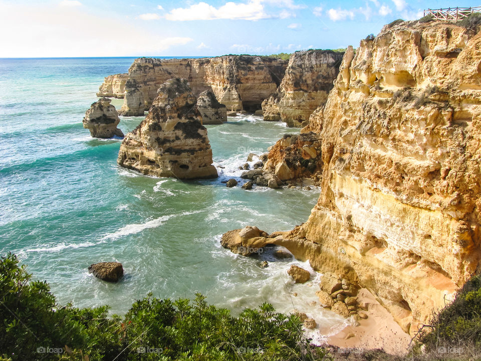 Praia da Marinha, beach at the algarve, portugal