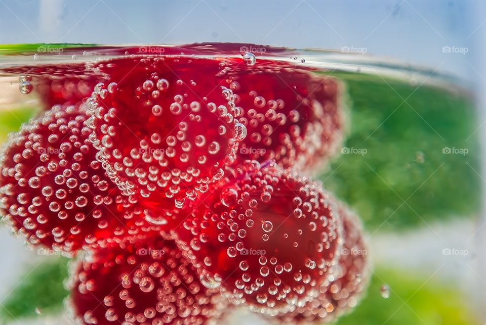 Strawberries in water