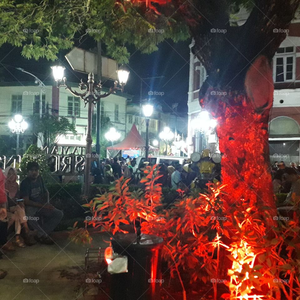 Saturday night in the Old City of Semarang, Indonesia