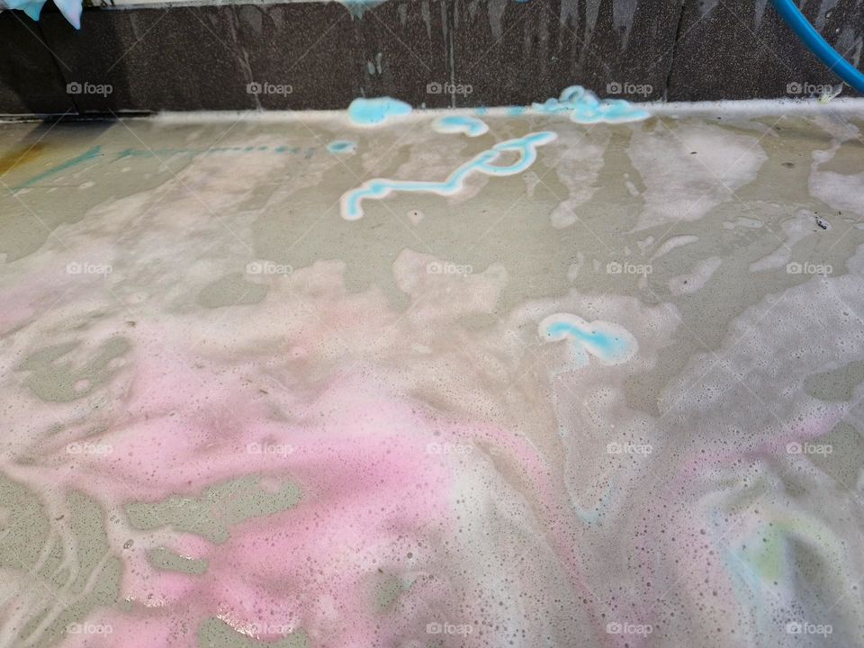 car wash soap on the floor Funny color