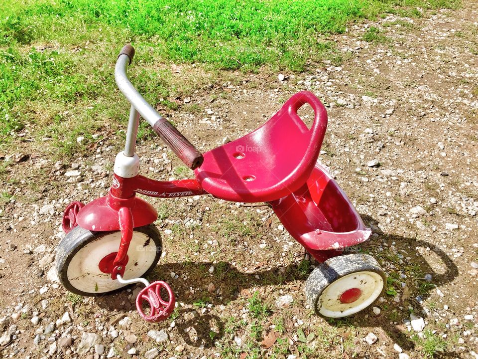 Childs tricycle for a little one to ride 