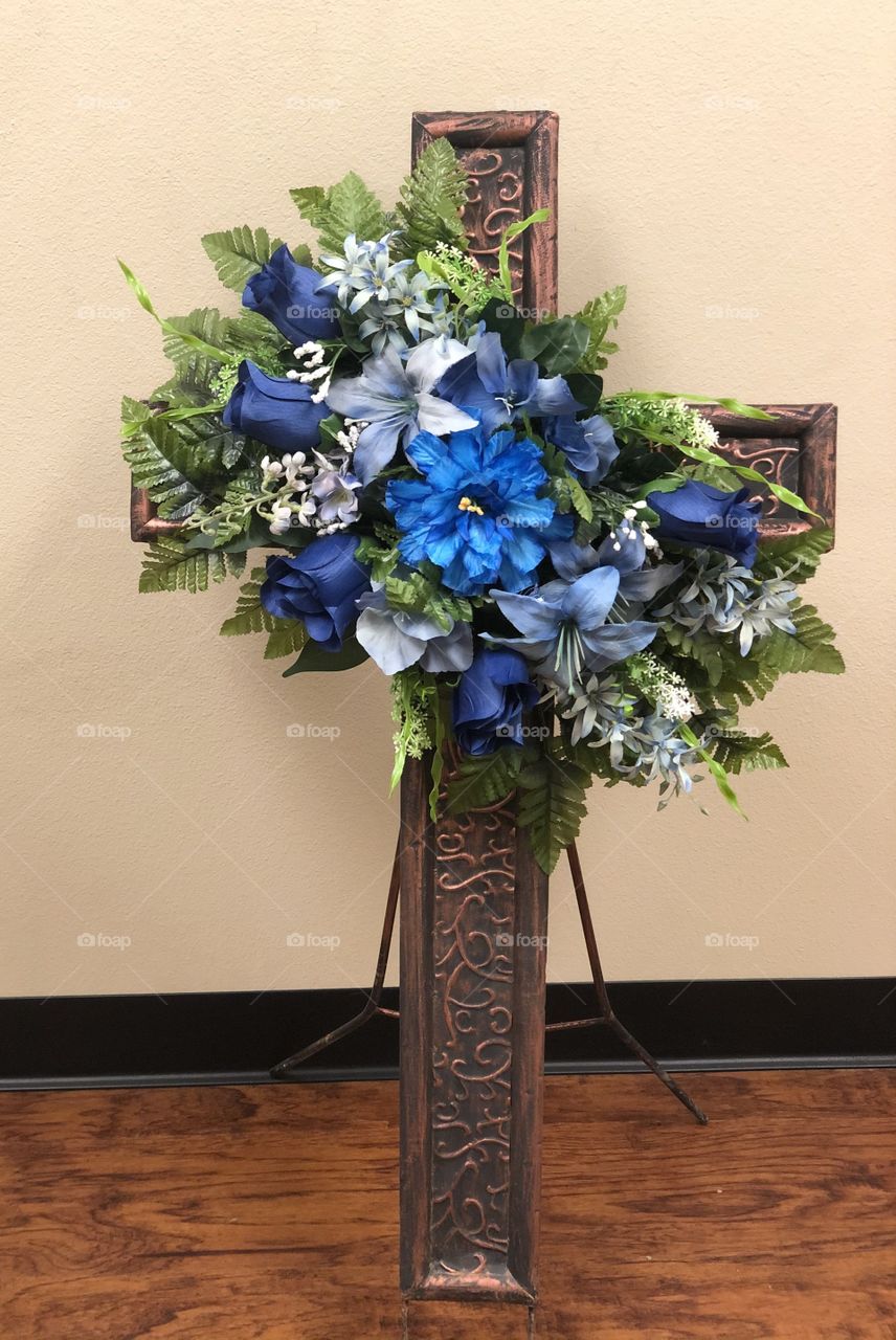 Brass Cross Cemetery Plot decoration
