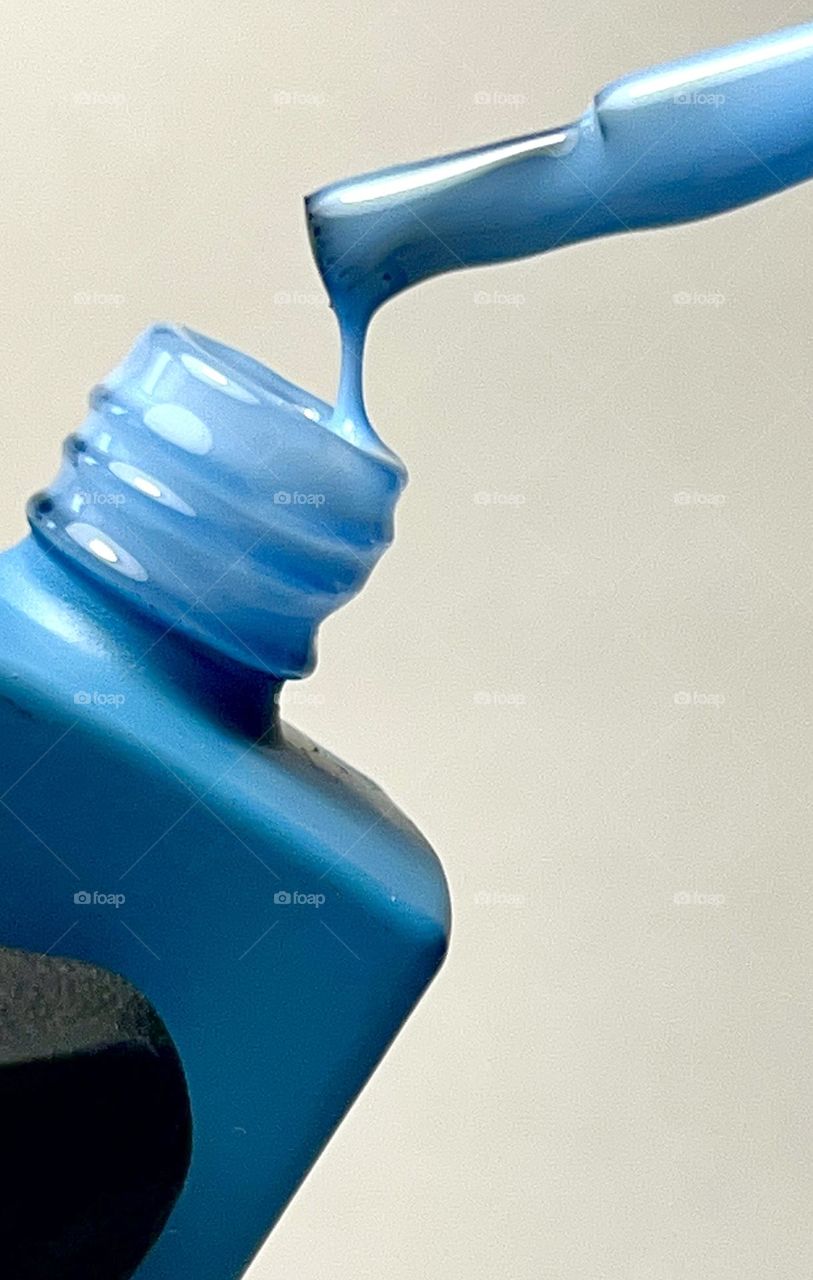 Prussian blue nail polish for the summer season