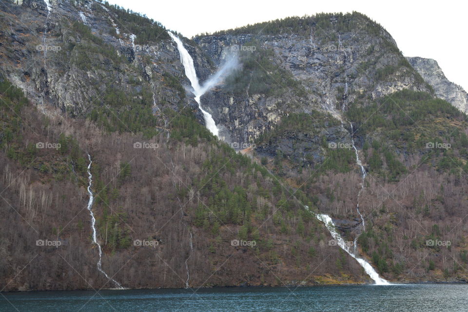 Naeroyfjorden waterfall