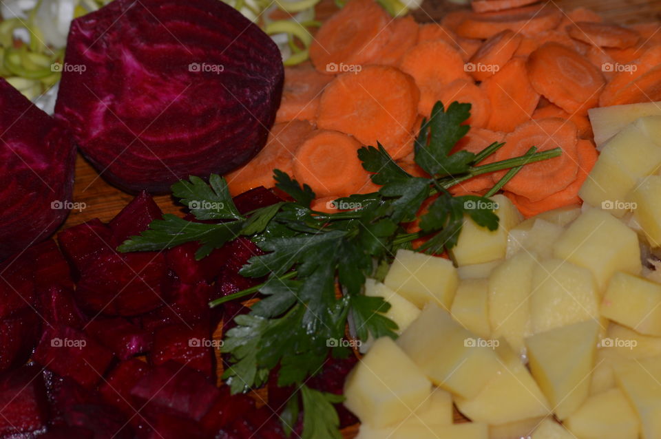 vegetables and spices to prepare a soup