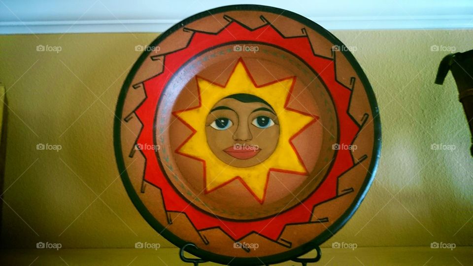 San Antonio Texas Mexican Imports Market Square Sun Beautiful Colorful Art Plate Decorative