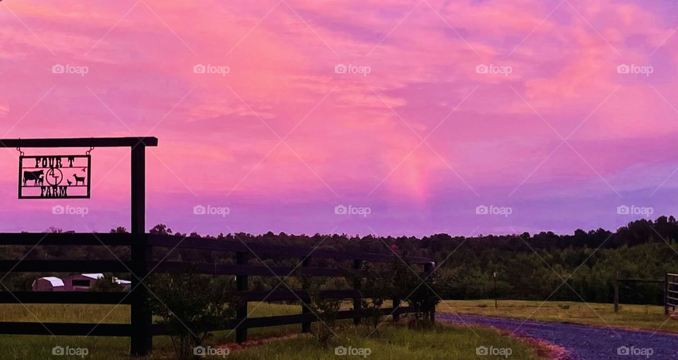 Sunset over the farm