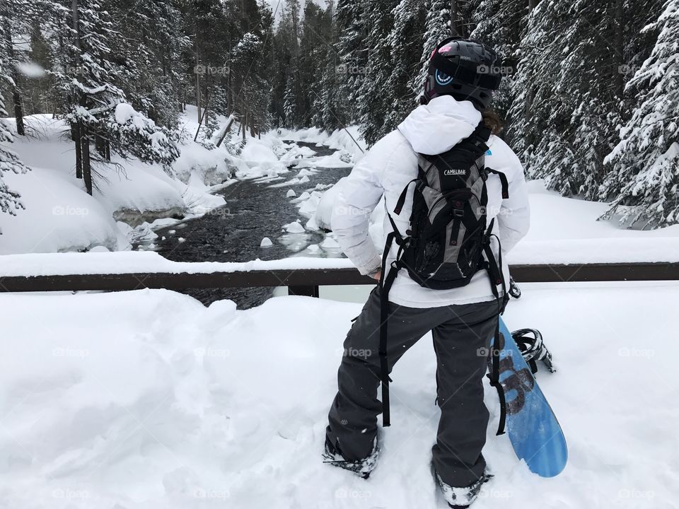 Snowboarder in the snow