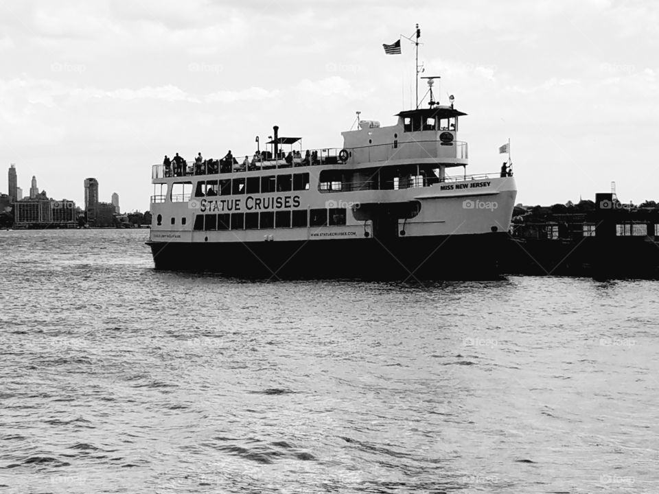 Ferry to statue of liberty.