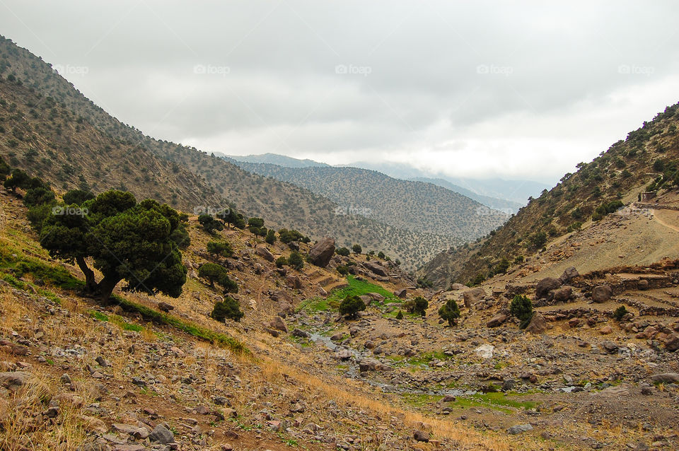 High Atlas landscape . another view during a trek in Morocco