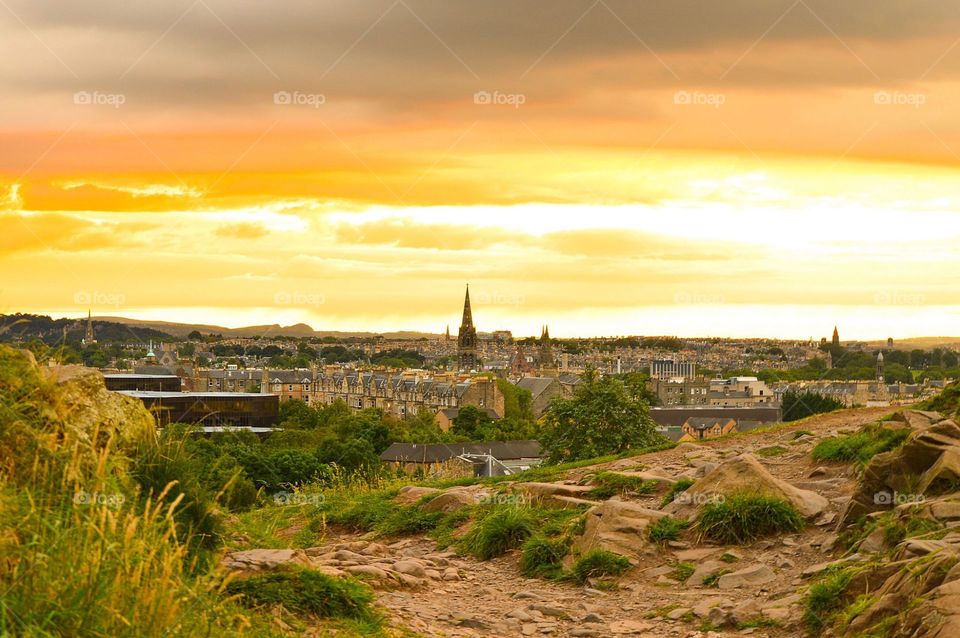 Sunset. Sunset on Edinburgh 