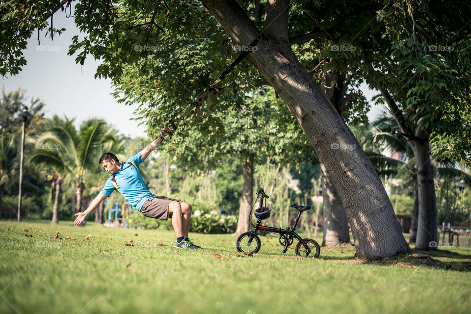 Man workout in the park