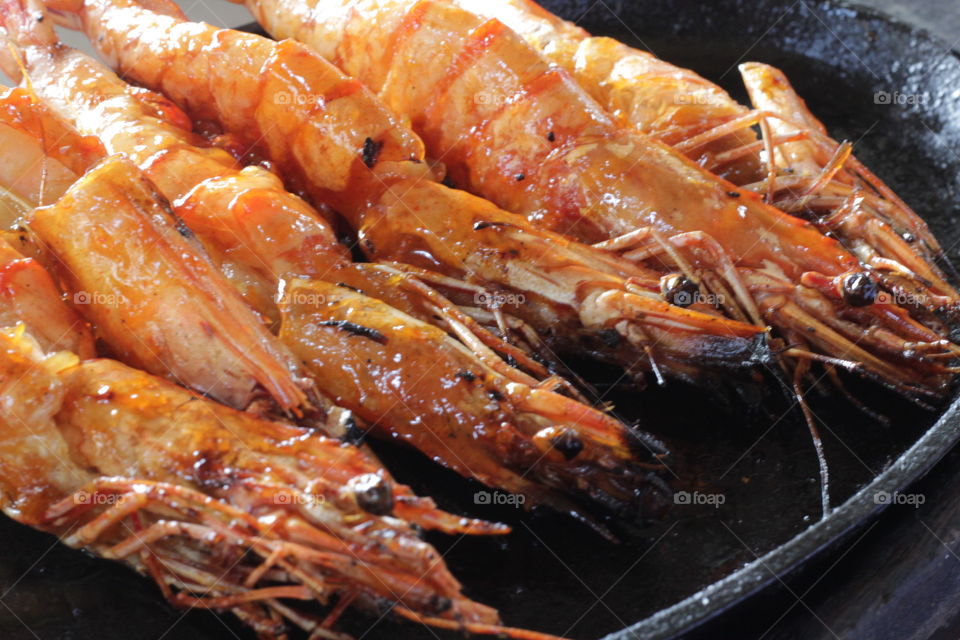 roasted shrimp. Asian style roasted shrimp with spicy "padang" sauce, padang is city in west sumatera.