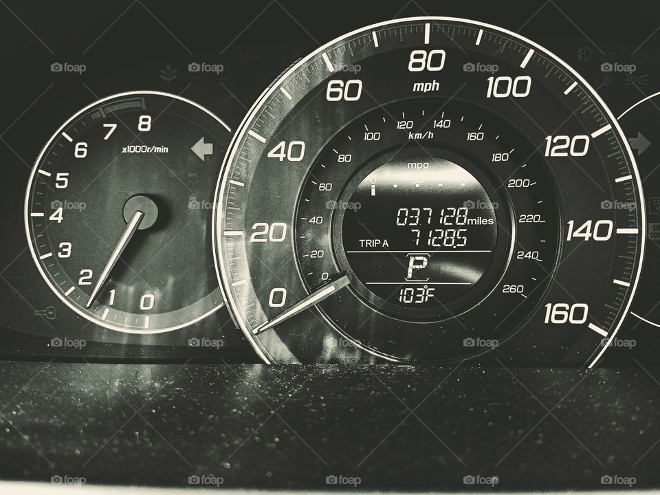 Dashboard in Black and White