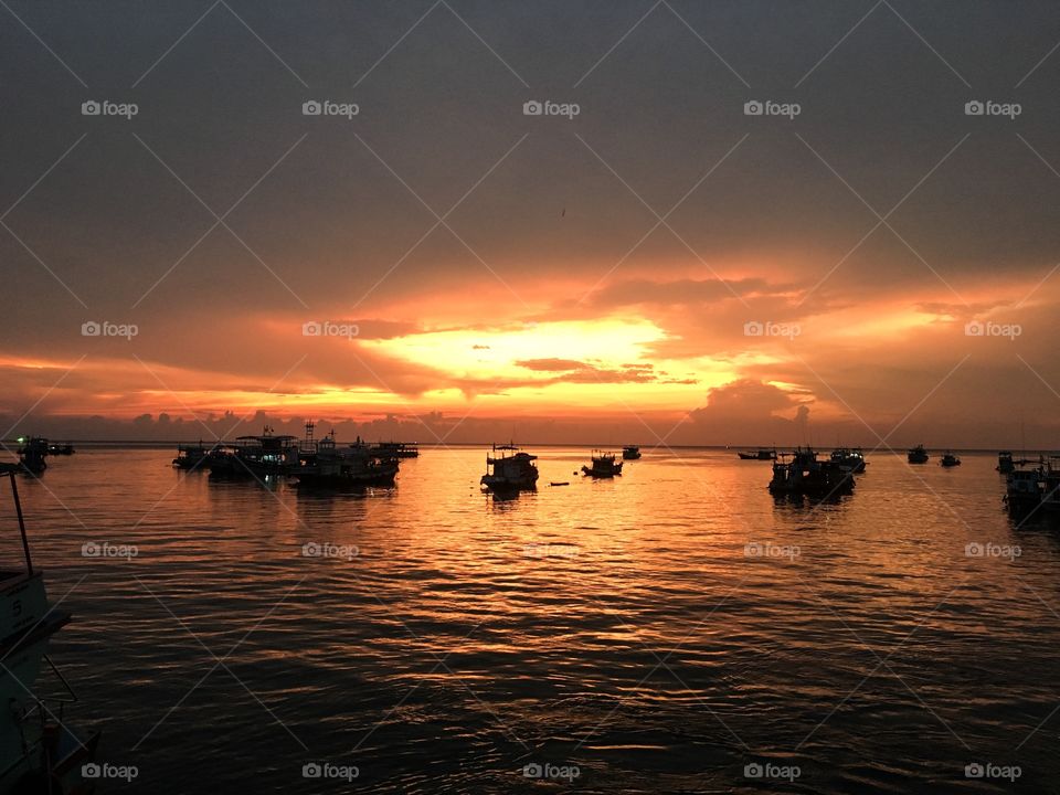 Sunset from the port of Koh Tao, Thailand