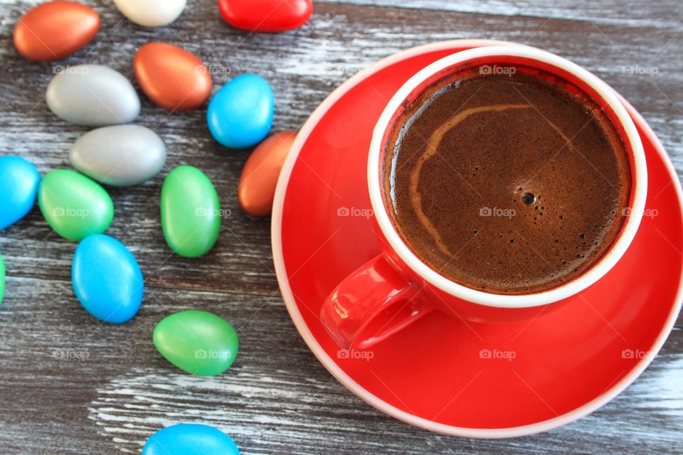 Turkish coffee and candies