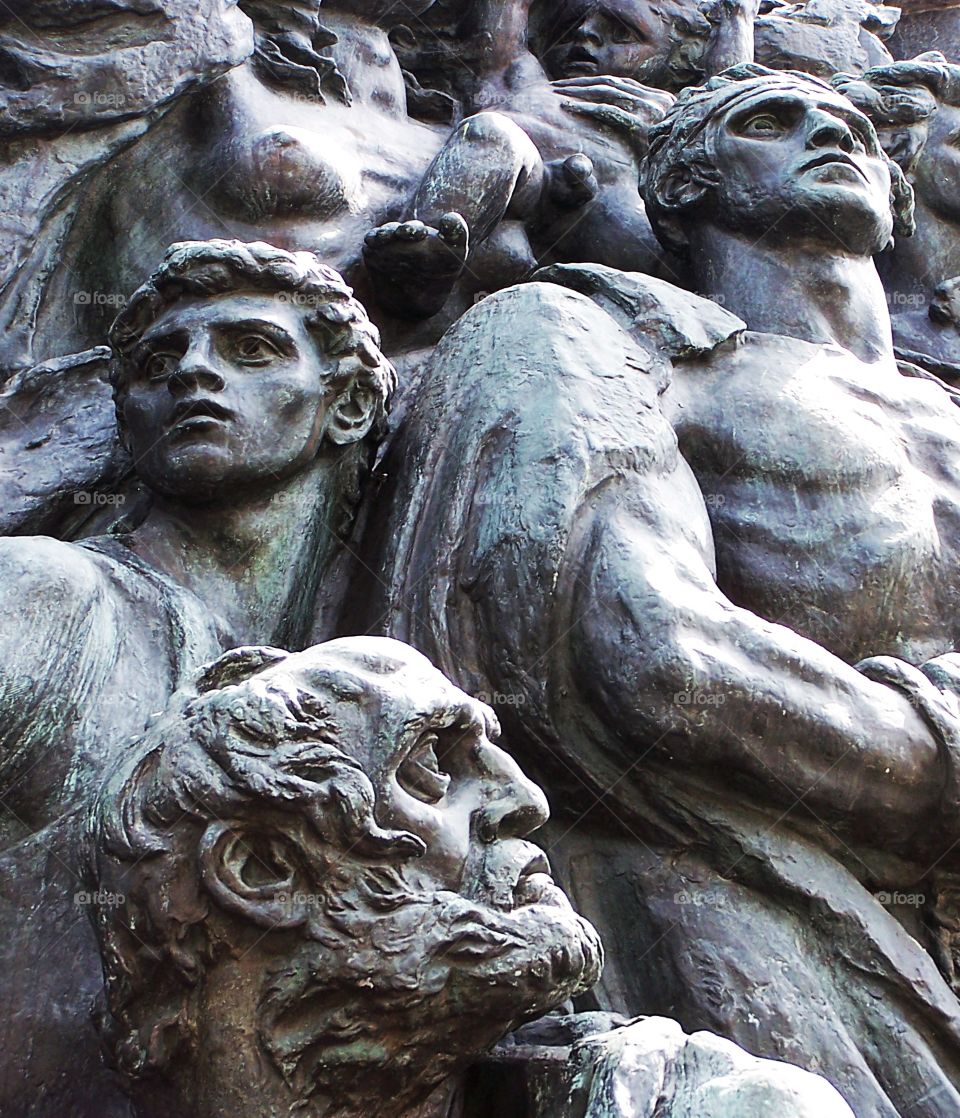 The Ghetto Heroes Monument in Warsaw, Poland
