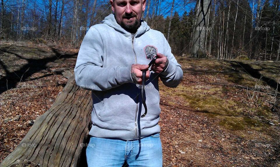 caught a adder in the forrest..