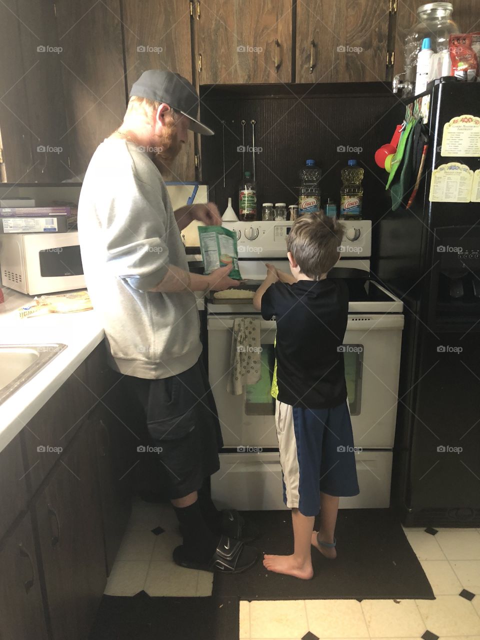 Father and son quality cooking time
