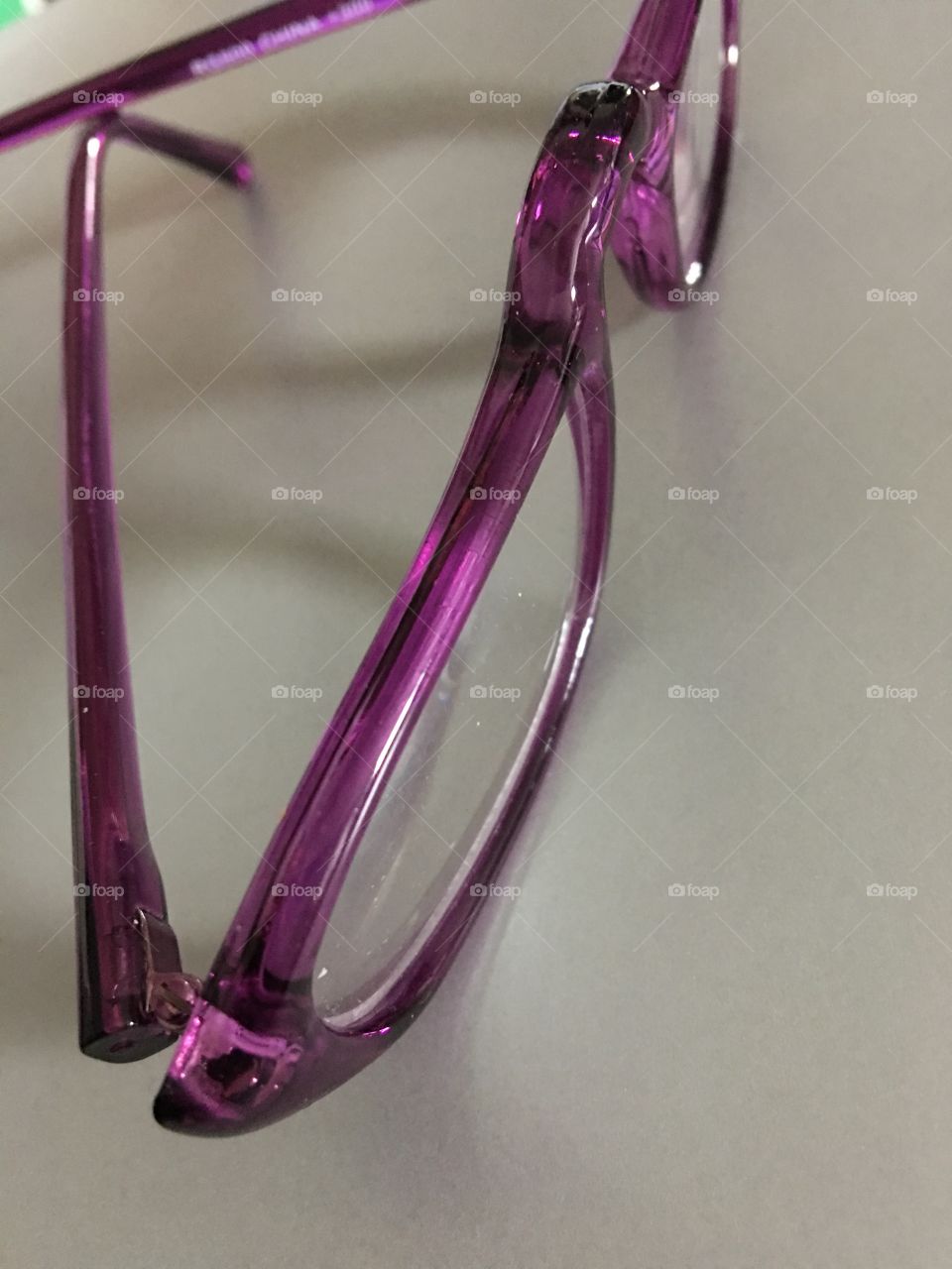 Close up purple glasses 