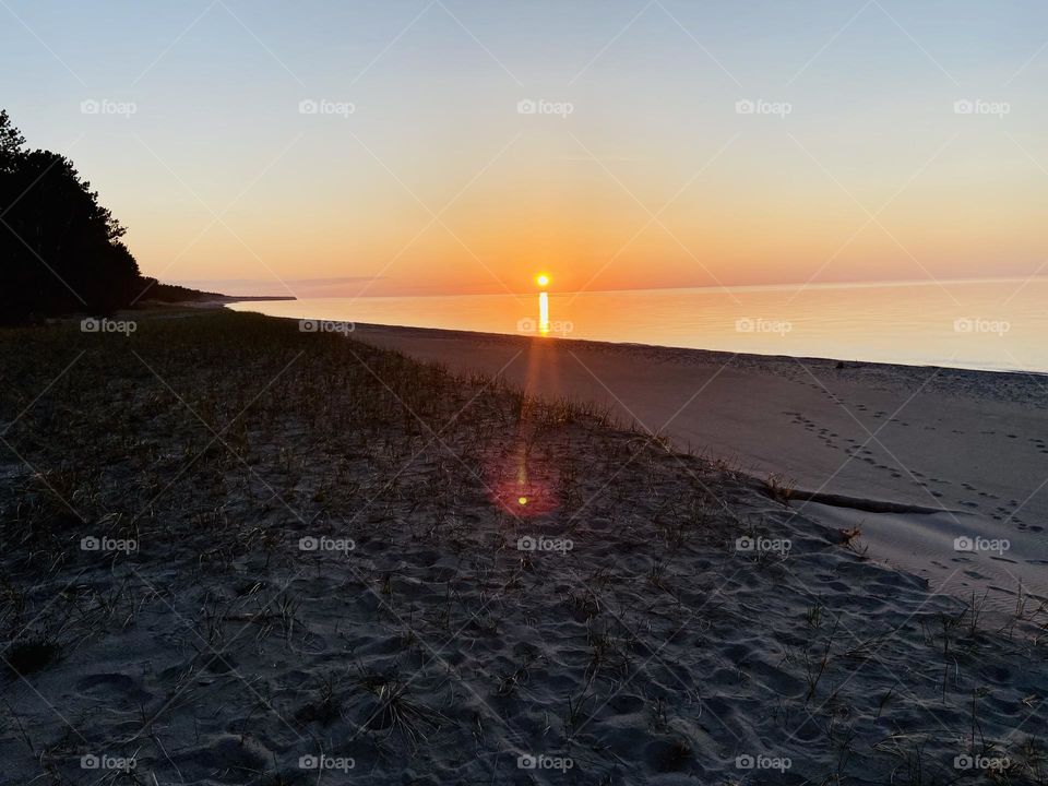 Sunset on the Shores of Lake Superior in the Upper Peninsula of Michigan