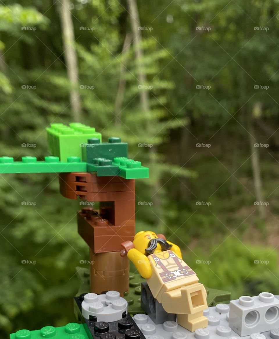 Lego chillin in the forest