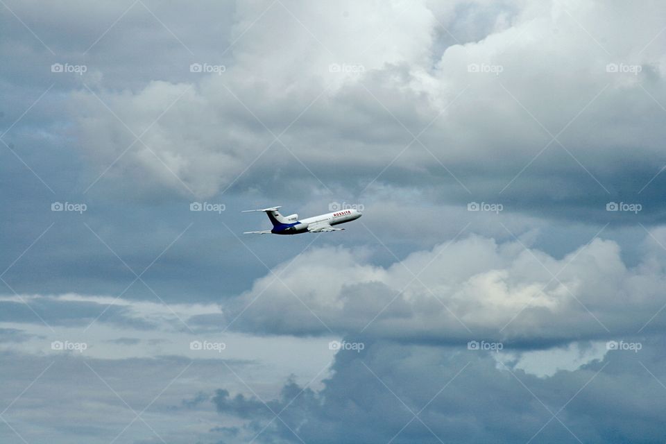 Airplane and clouds 