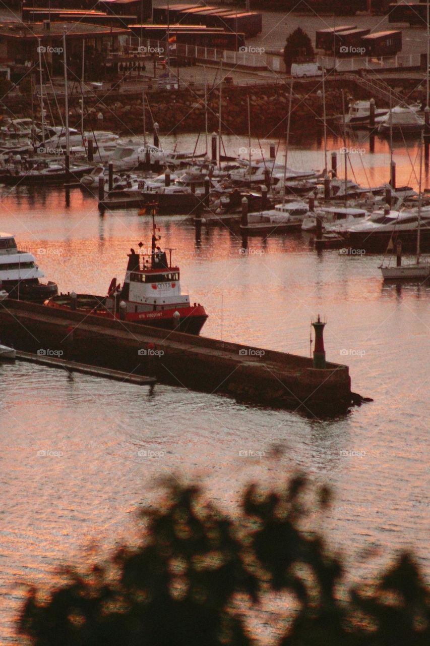 sunset at harbor