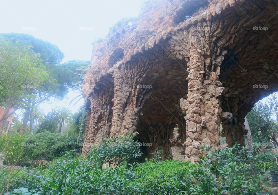 artwork of Gaudi in park guell