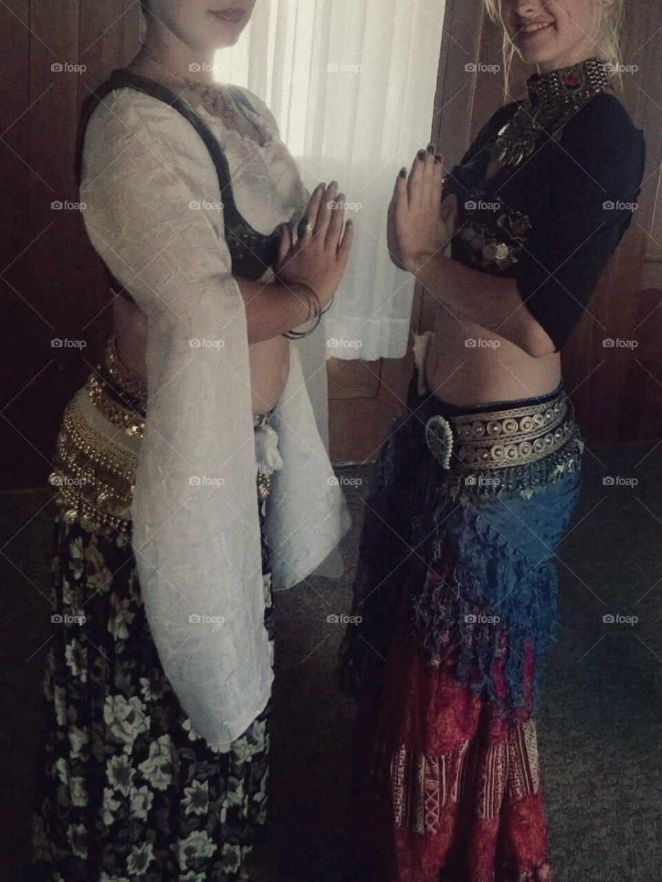 Belly Dancers. two beautiful belly dancers before a performance