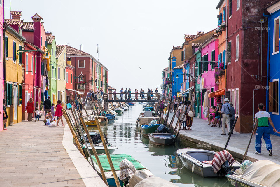 Boats in canal, Burano