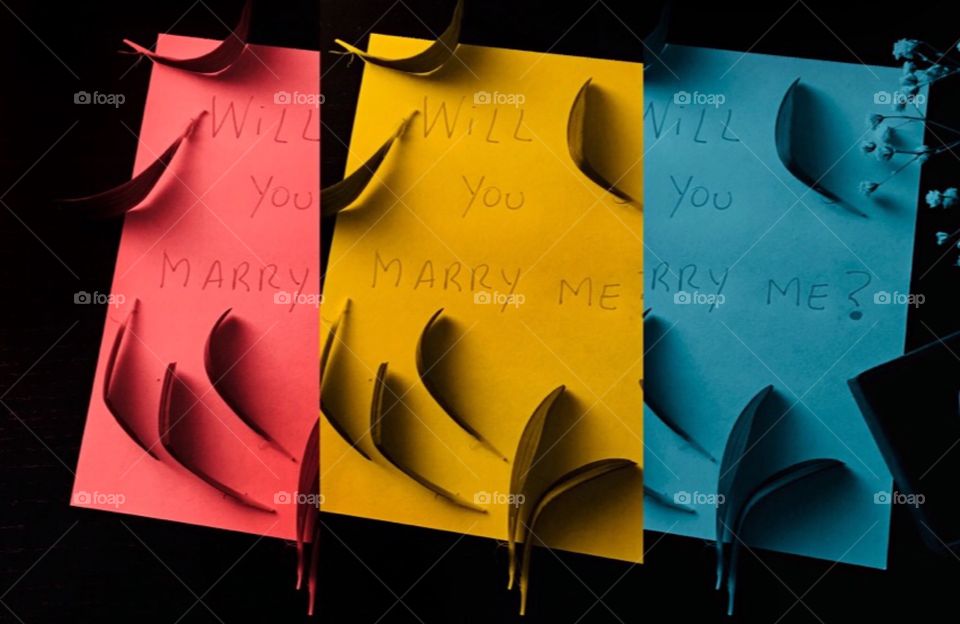 Will you Marry me colour note 