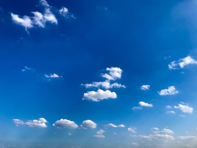 Blue sky with little white clouds 