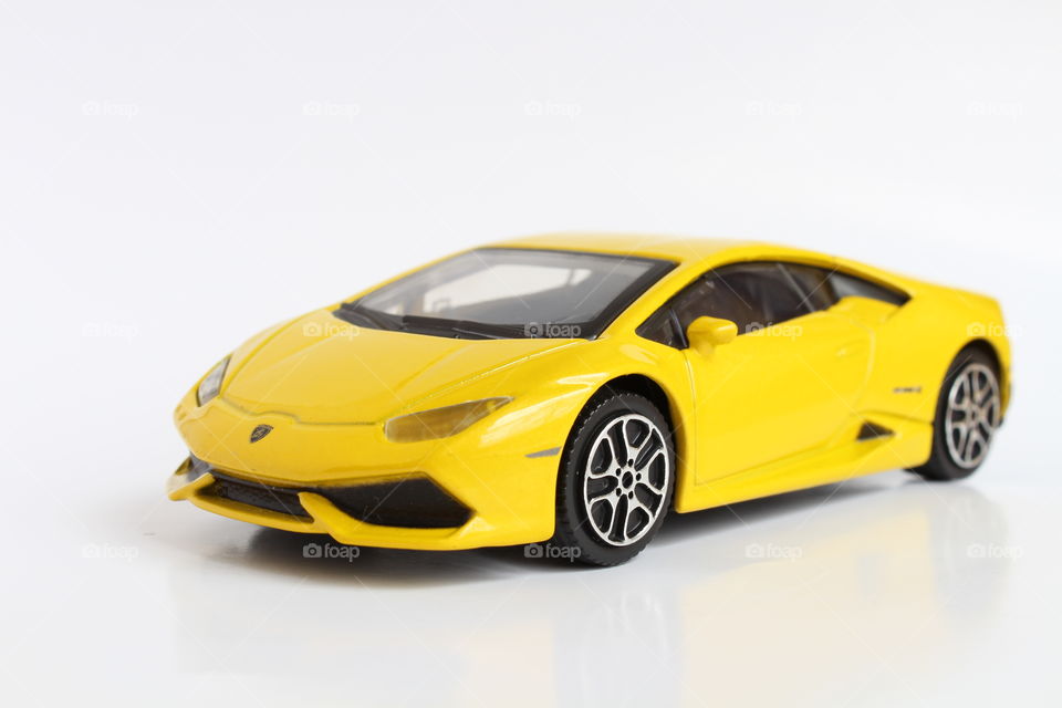 yellow Lamborghini toy burago