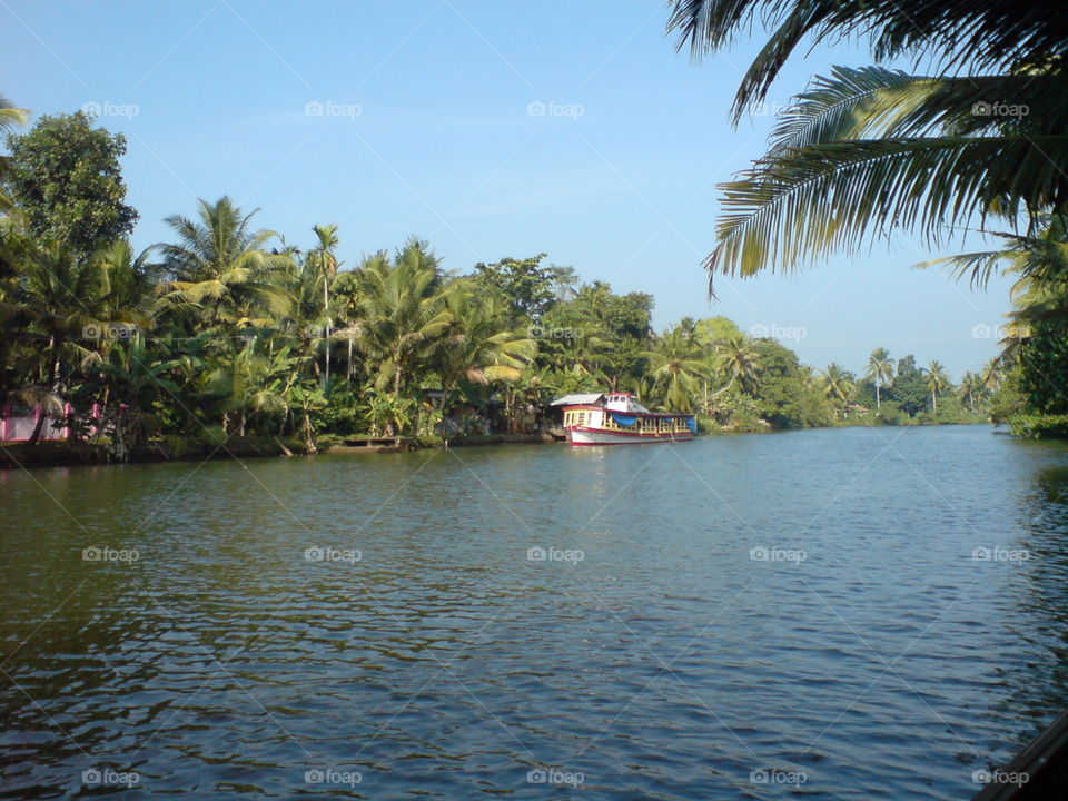 Public boat transport in Kerala, India