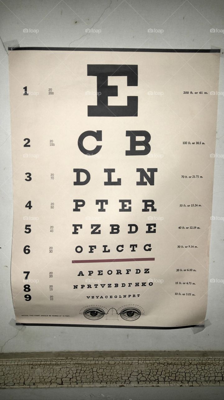 Vintage eye test chart.
