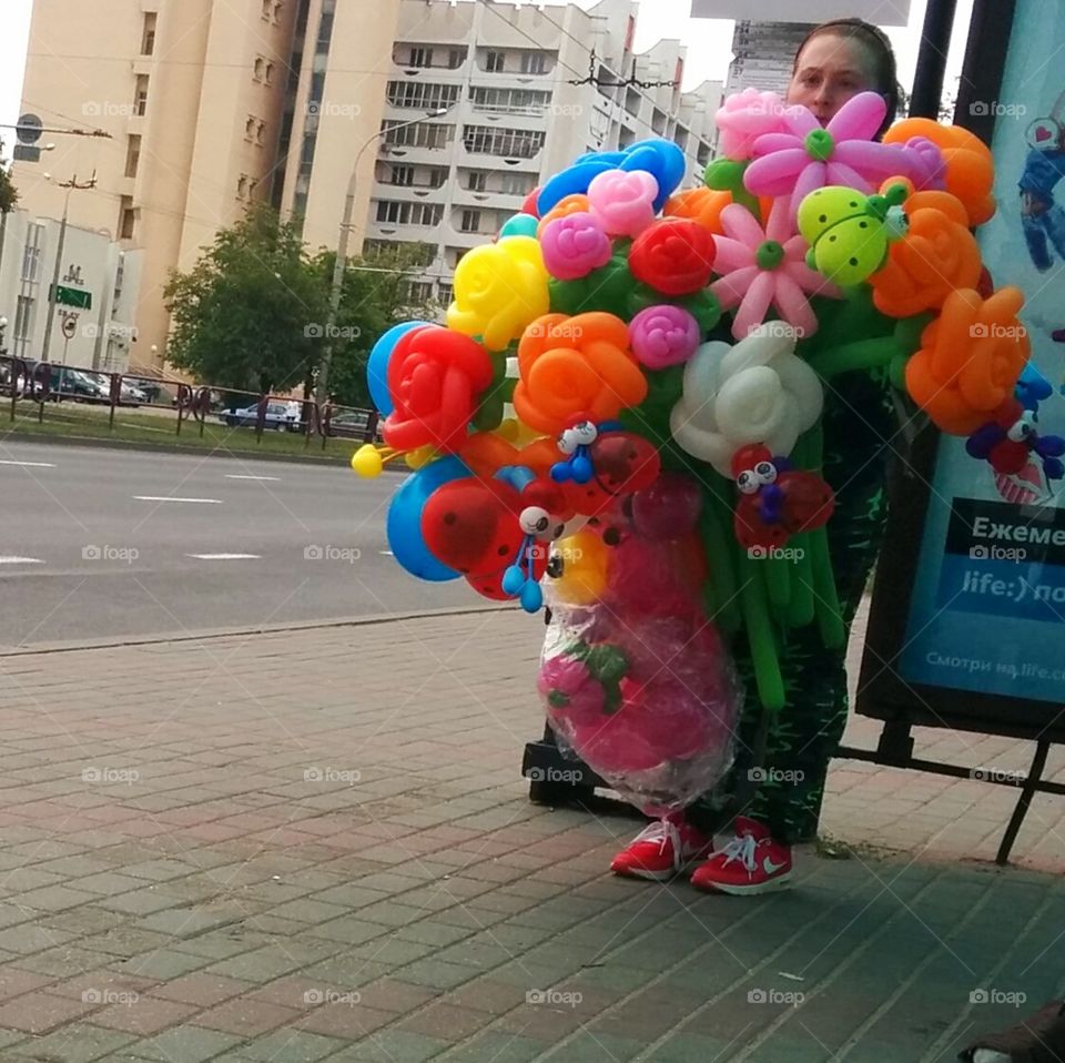 girl with balloons. girl with balloons