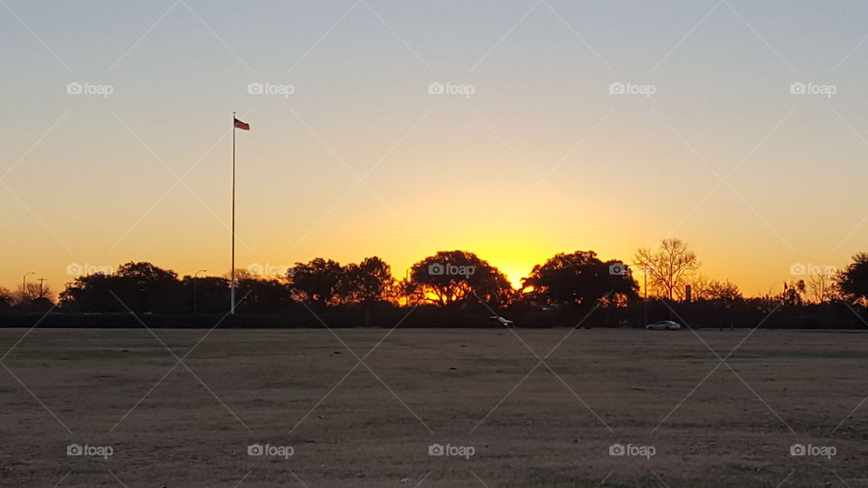 sunrise Fort Sam flagpole