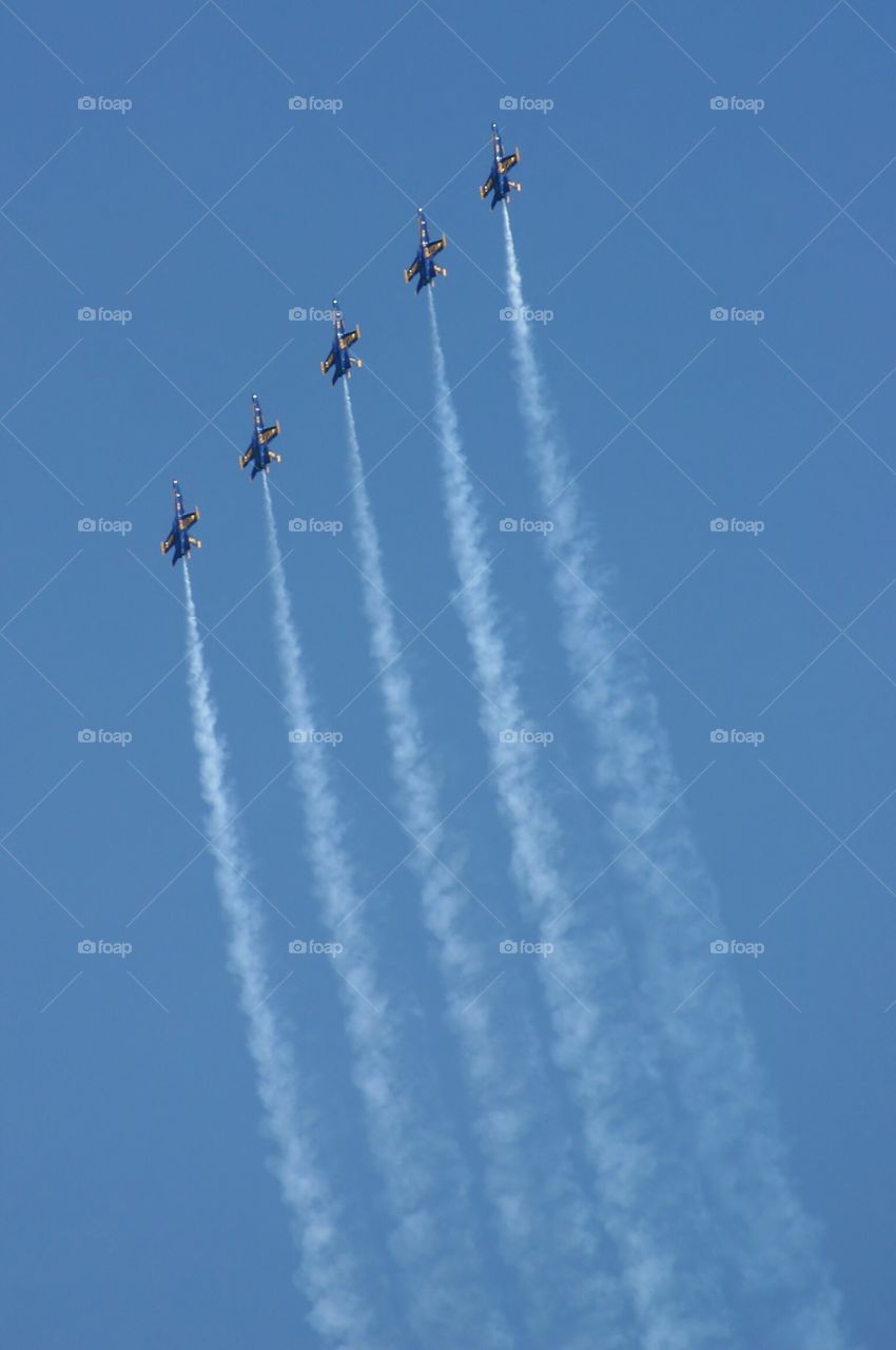 Up, up and away . Blue Angels disappearing into space / looking up mission
