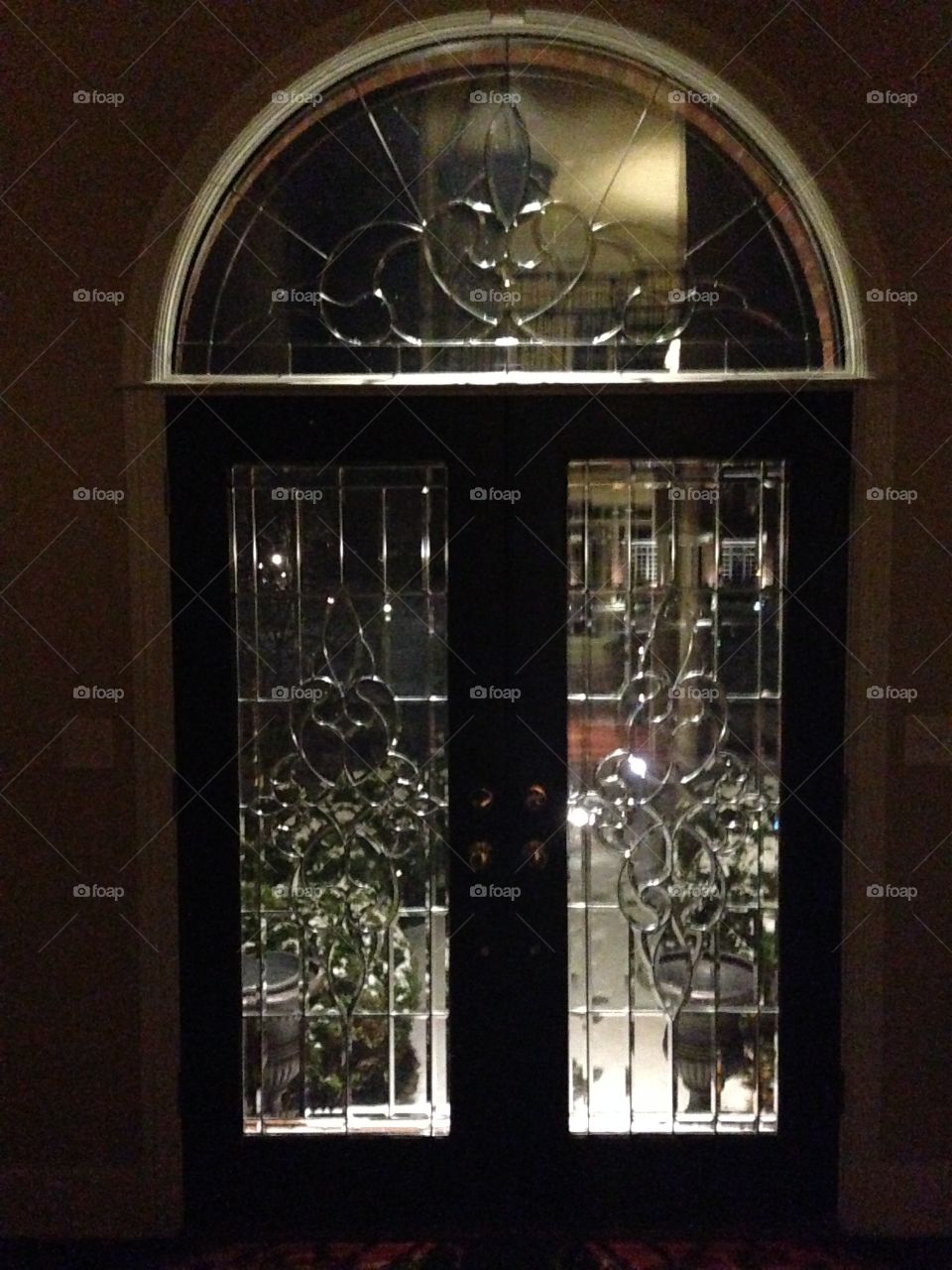 Lead glass door