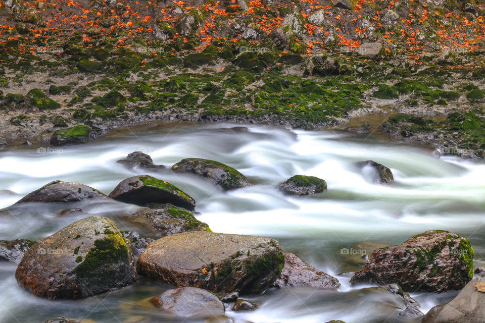 On the Rocks. Snoqualmie Falls in Washington State