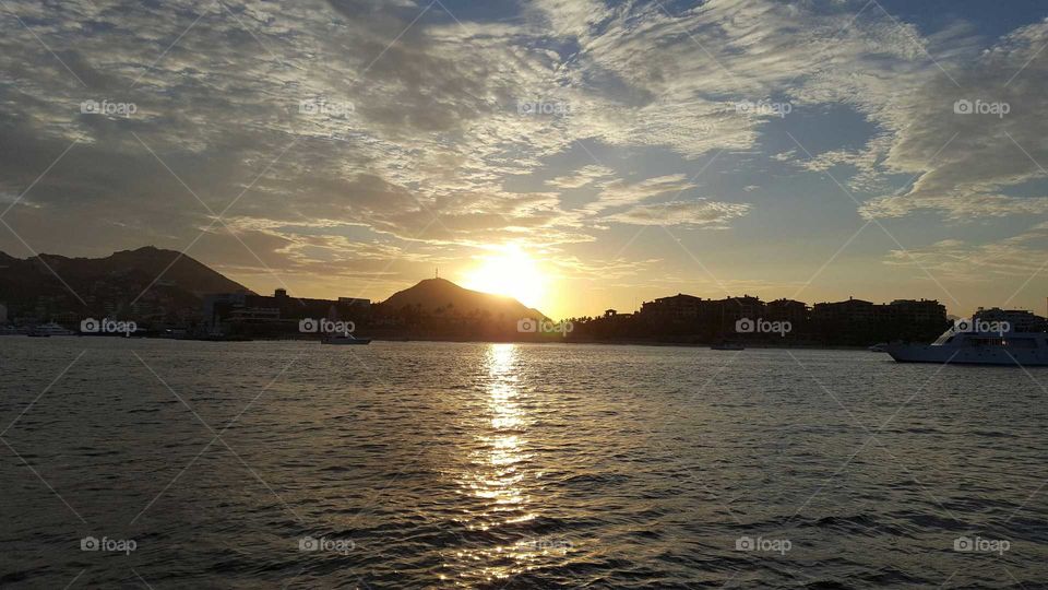 Scenic view during sunset