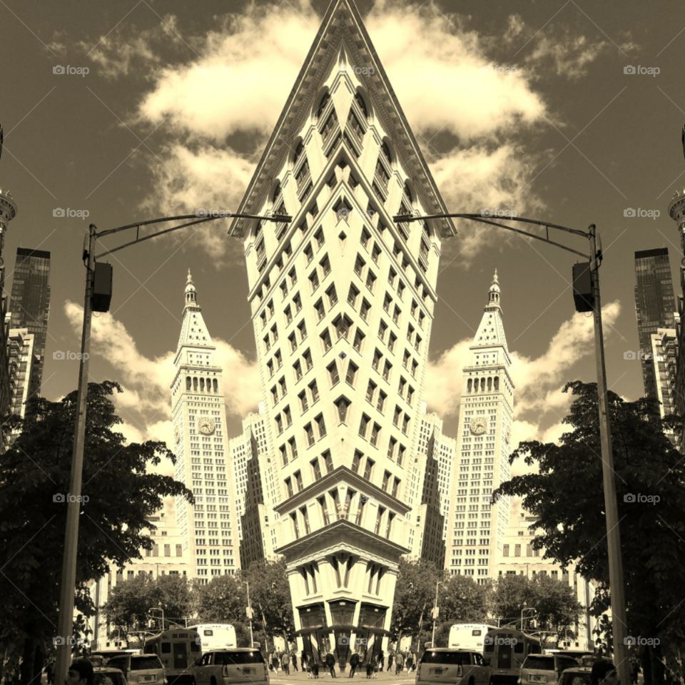 NYC Architecture in Flat Iron on 23rd Street near Madison Square Park