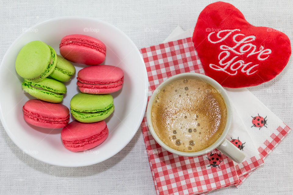 coffee and macaroons