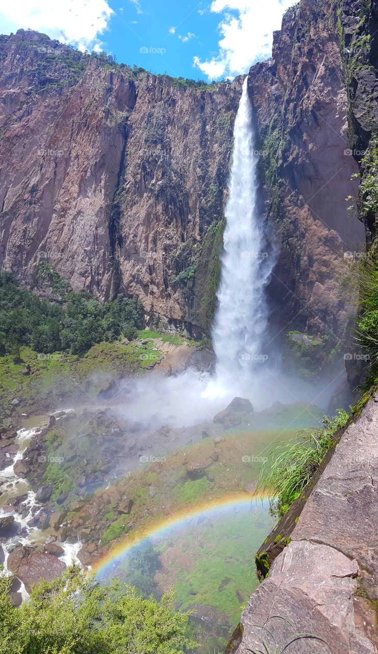 rainbow and waterfall