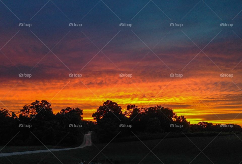 Deep red sunset