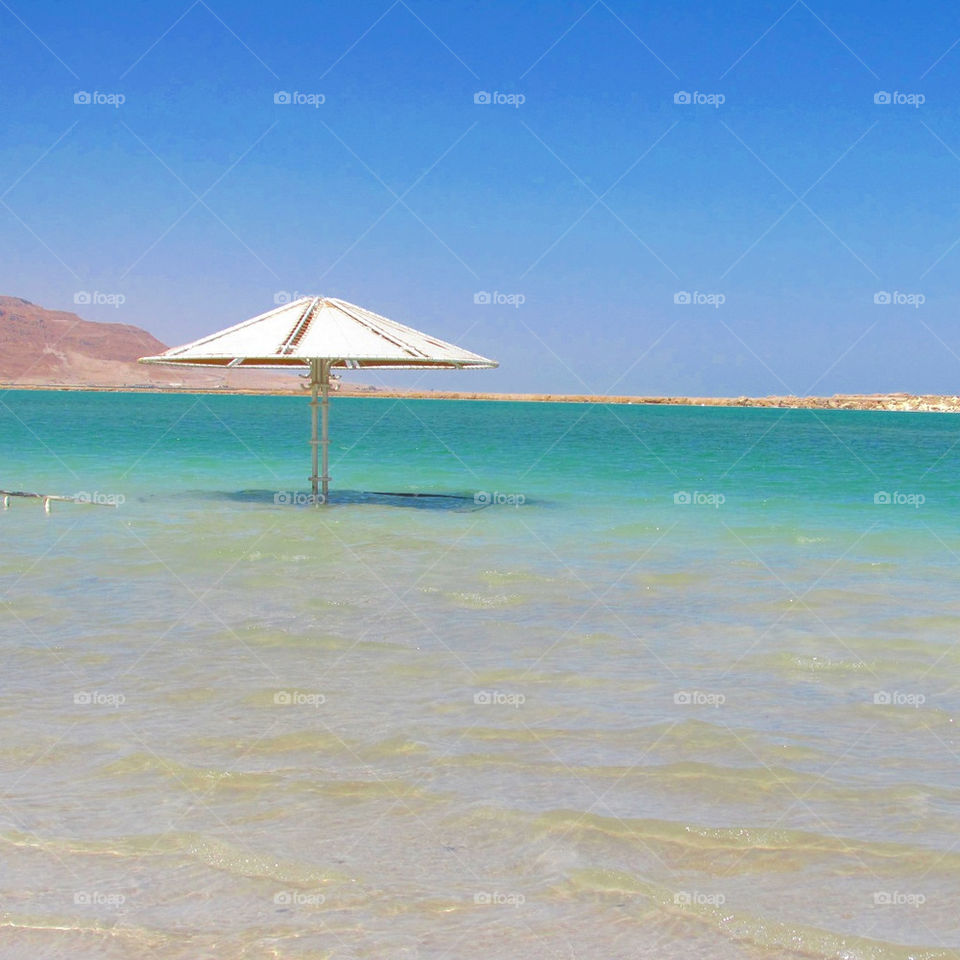 Crystal clear water in the Dead Sea (Israel)