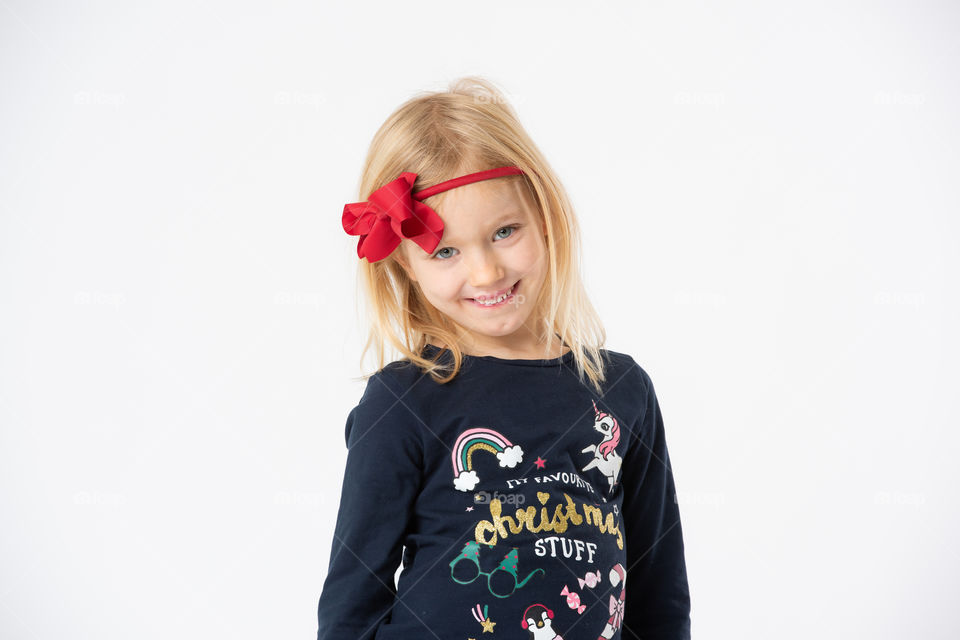 Christmas portrait of young girl